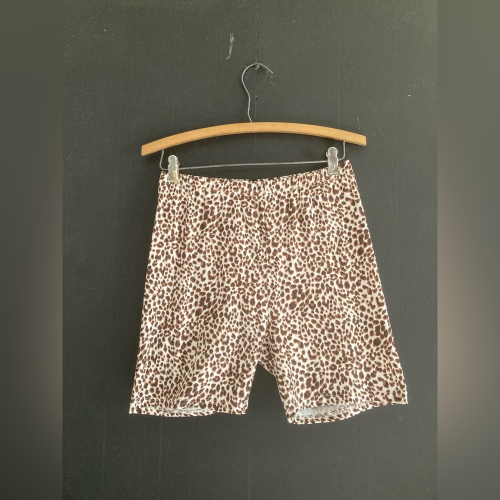 SHEIN Brown Leopard Print Bike Shorts